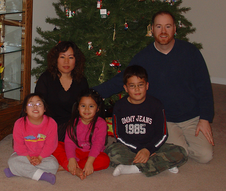 Robert Stanek and his family at Christmas